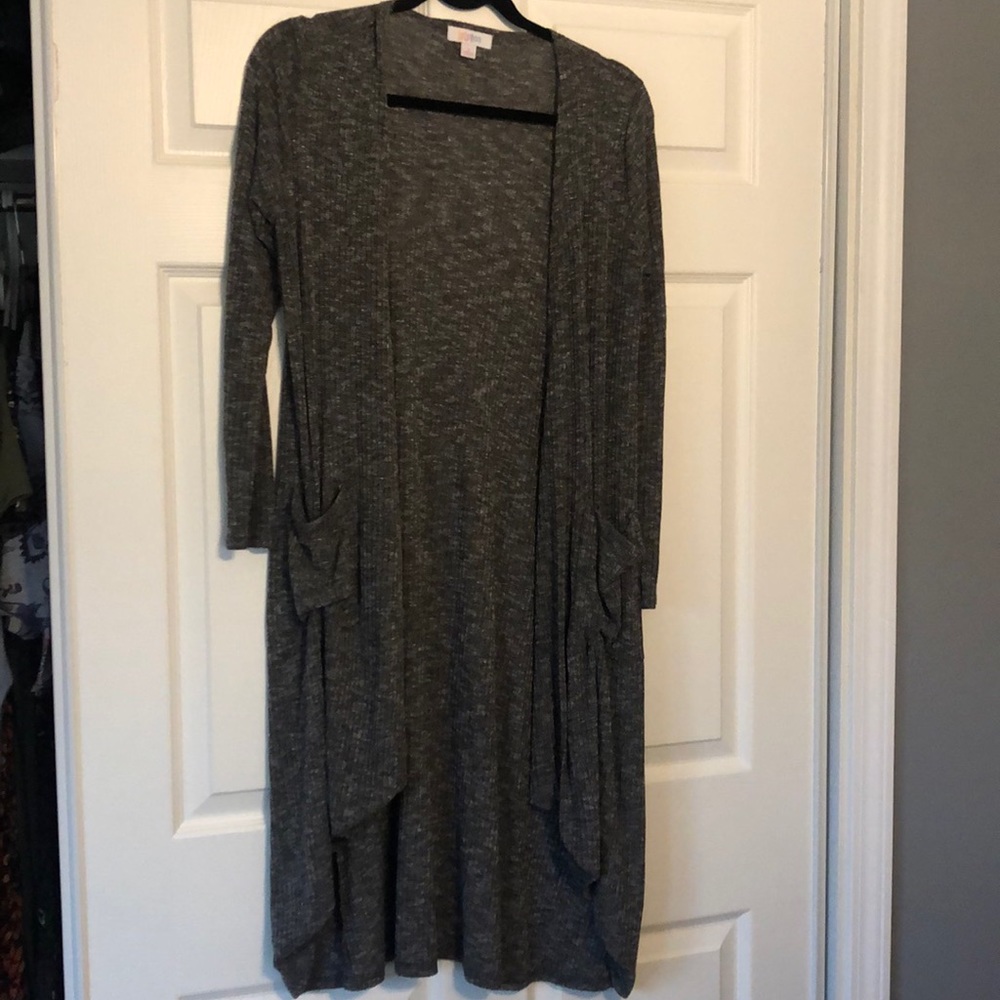 LulaRoe Sarah dark grey knit small